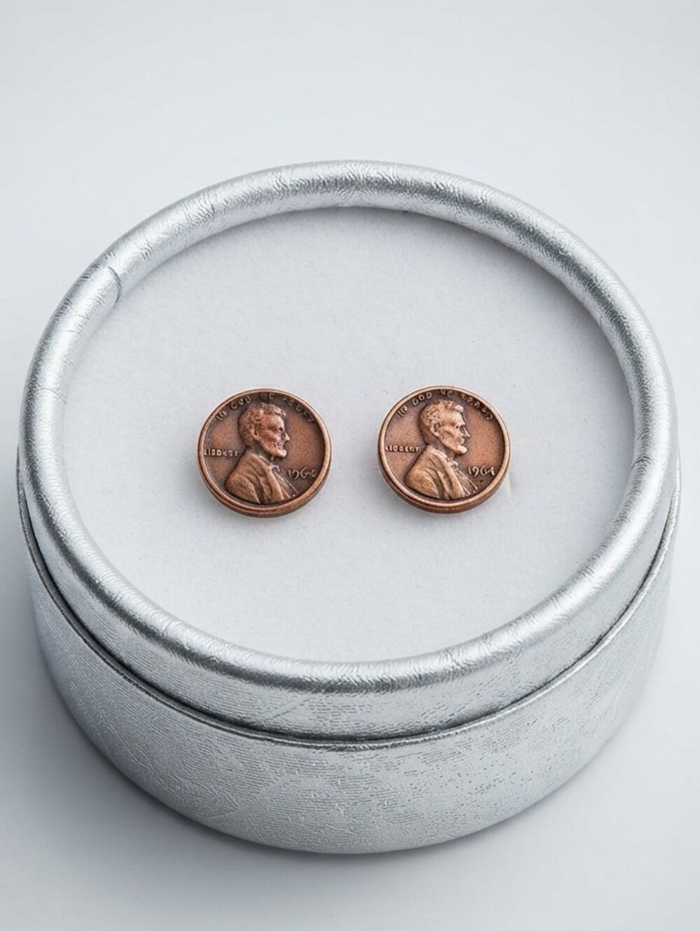 Vintage Copper-Tone Penny Post  Earrings